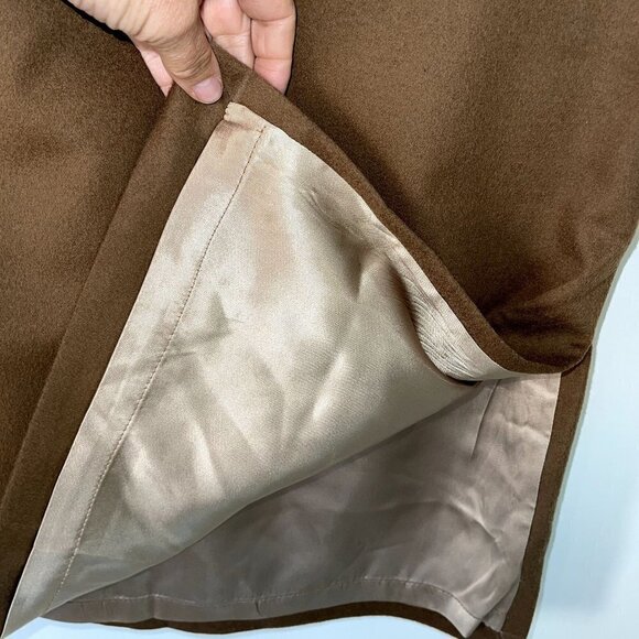 Piacenza Womens Skirt And Vest Suit Size 14 Brown Cashmere Wool Custom Made - Picture 10 of 11